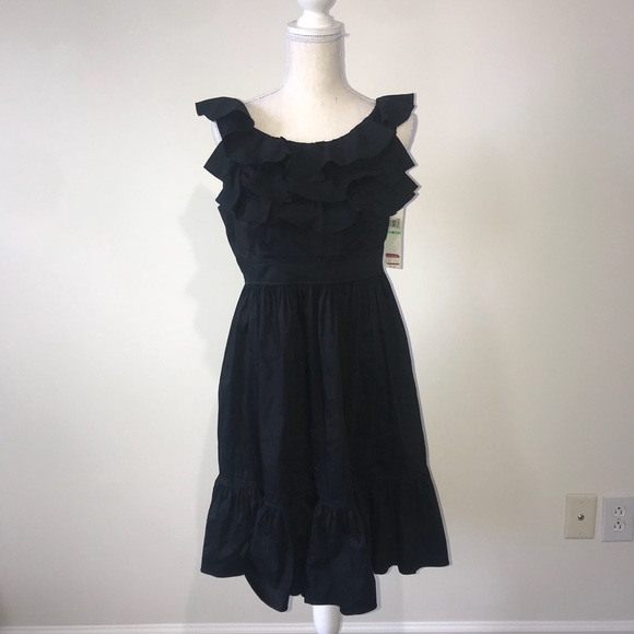 Maggy London Black Ruffle Dress Size 8 NWT - Picture 1 of 4